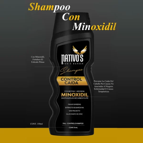 Shampoo Nativo´s Control Caida con Minoxidil x350ml - Image 3